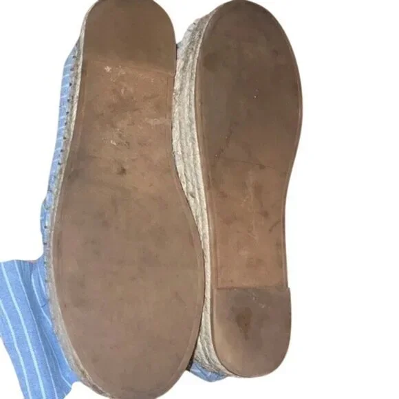 Sam Edelman Ciara Blue Stripe Bow Platform Espadrilles - Picture 3 of 10